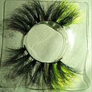 25 mm lashes green ends